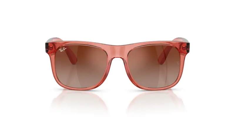 Bambino Ray - Ban RJ9069S JUNIOR JUSTIN 7225S0 Occhiali da sole Iniettato Rosso Marrone Squadrata Normale Sfumato miniatura 3