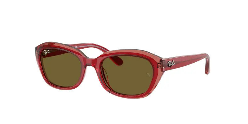 Bambino Ray - Ban RJ9081S 715473 Occhiali da sole Acetato Rosso Marrone Geometrica Normale
