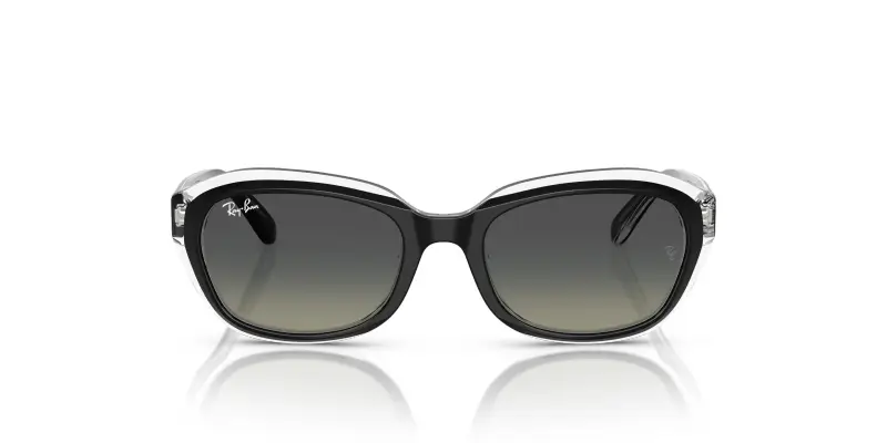 Bambino Ray - Ban RJ9081S 715811 Occhiali da sole Acetato Nero Grigio Geometrica Normale Sfumato miniatura 3