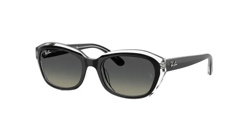 Bambino Ray - Ban RJ9081S 715811 Occhiali da sole Acetato Nero Grigio Geometrica Normale Sfumato