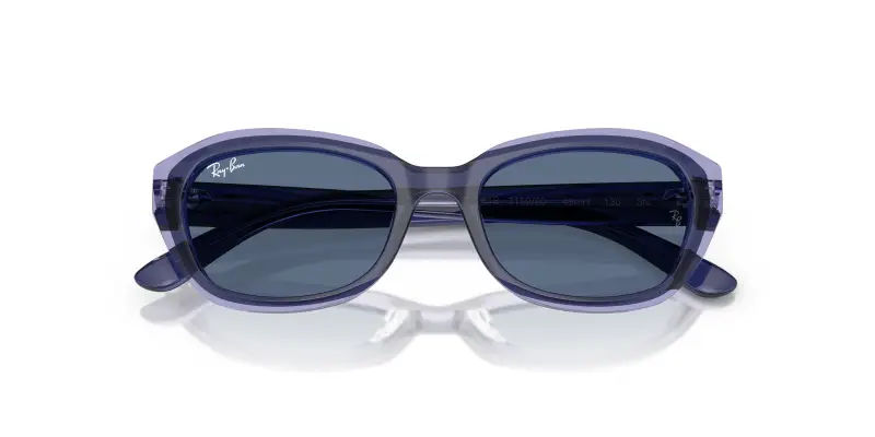 Bambino Ray - Ban RJ9081S 715980 Occhiali da sole Acetato Marrone Blu Geometrica Normale miniatura 2