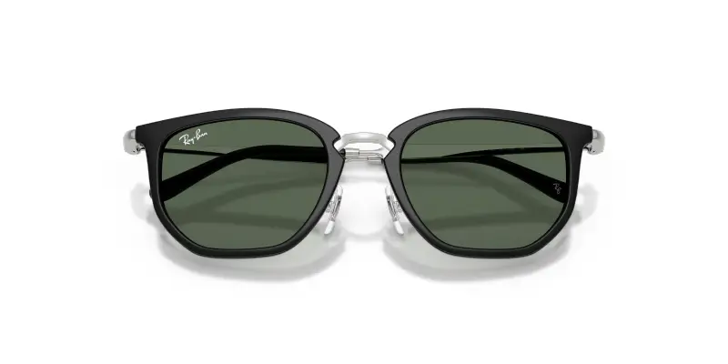 Bambino Ray - Ban RJ9085S 100/71 Occhiali da sole Nylon Nero Verde Geometrica Normale miniatura 2