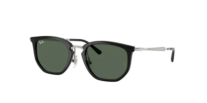 Bambino Ray - Ban RJ9085S 100/71 Occhiali da sole Nylon Nero Verde Geometrica Normale
