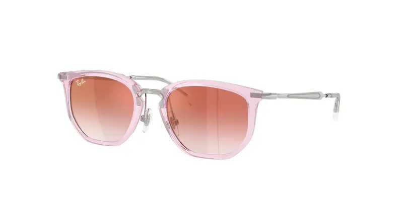 Bambino Ray - Ban RJ9085S 7221V0 Occhiali da sole Nylon Rosa Rosso Geometrica Specchiate Sfumato