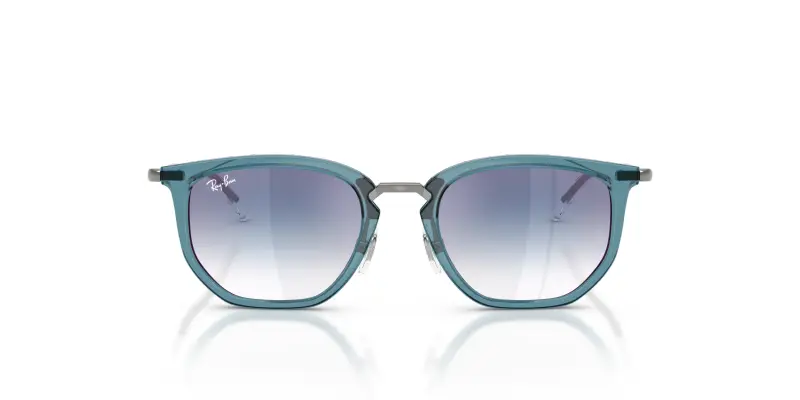 Bambino Ray - Ban RJ9085S 7222U0 Occhiali da sole Nylon Blu Geometrica Specchiate Sfumato miniatura 3