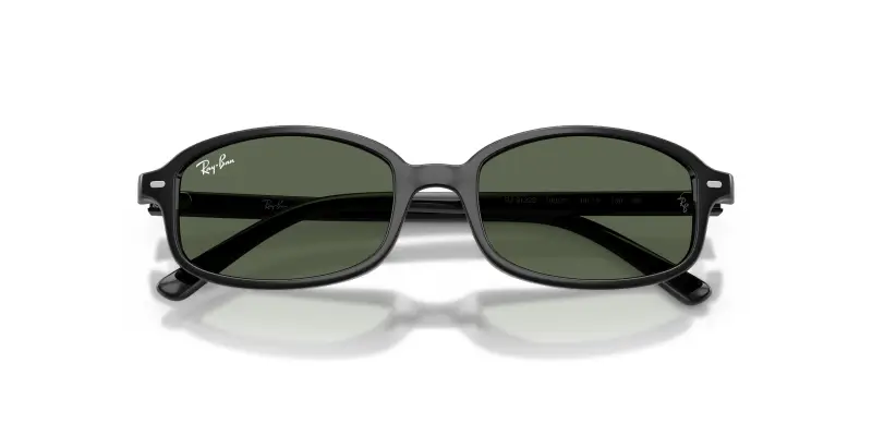 Bambino Ray - Ban RJ9132S 100/71 Occhiali da sole Nylon Nero Verde Geometrica Normale miniatura 2