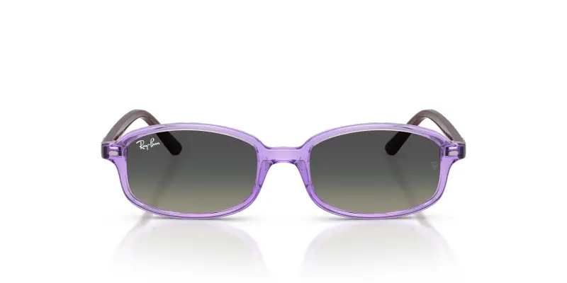 Bambino Ray - Ban RJ9132S 719911 Occhiali da sole Nylon Viola Grigio Geometrica Normale Sfumato miniatura 3