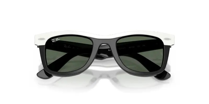 Bambino Ray - Ban RJ9140S 721171 Occhiali da sole Acetato Bianco Verde Squadrata Normale miniatura 2