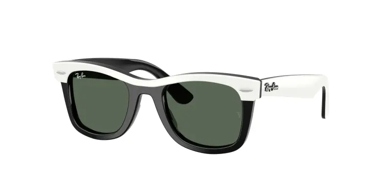 Bambino Ray - Ban RJ9140S 721171 Occhiali da sole Acetato Bianco Verde Squadrata Normale