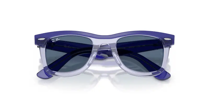 Bambino Ray - Ban RJ9140S 721280 Occhiali da sole Acetato Blu Blu Squadrata Normale miniatura 2