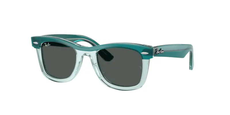 Bambino Ray - Ban RJ9140S 721387 Occhiali da sole Acetato Verde Grigio Squadrata Normale