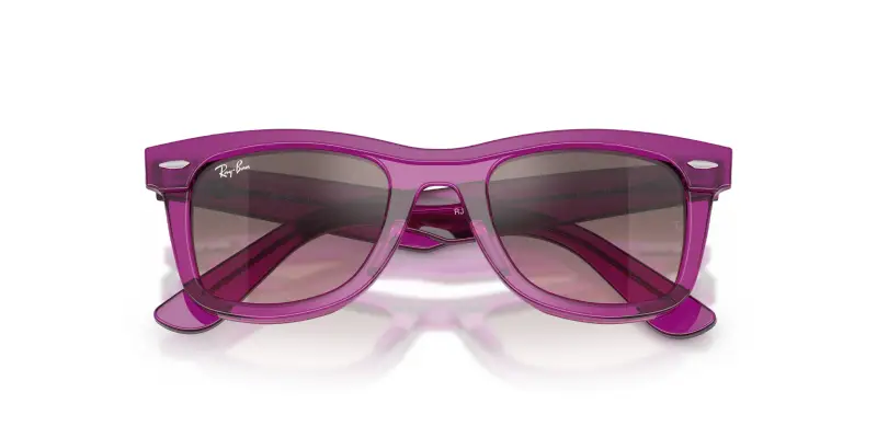 Bambino Ray - Ban RJ9140S 72147E Occhiali da sole Acetato Viola Rosa Squadrata Normale Sfumato miniatura 2