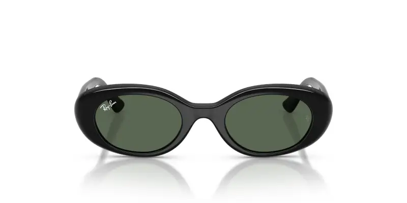 Bambino Ray - Ban RJ9141S 100/71 Occhiali da sole Iniettato Nero Verde Rotonda Normale miniatura 3