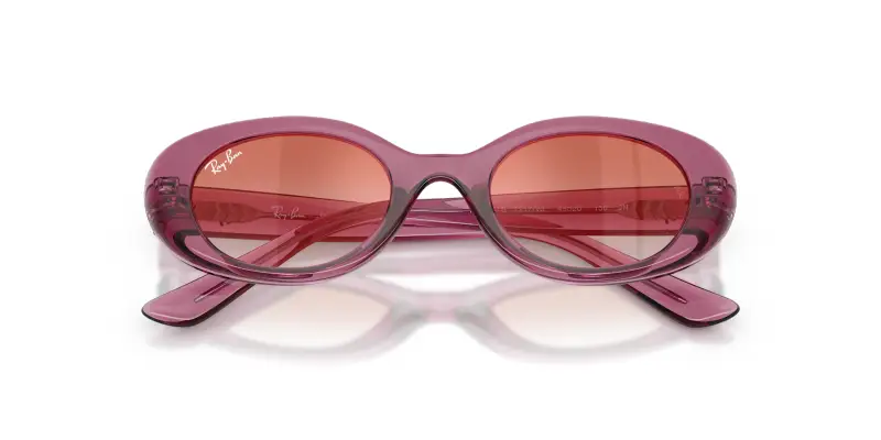 Bambino Ray - Ban RJ9141S 7217V0 Occhiali da sole Iniettato Viola Rosso Rotonda Specchiate Sfumato miniatura 2