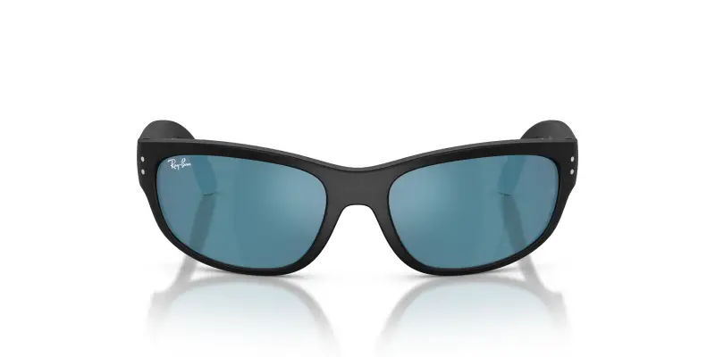 Bambino Ray - Ban RJ9189S 100S55 Occhiali da sole Iniettato Nero Blu Pillow Specchiate miniatura 3
