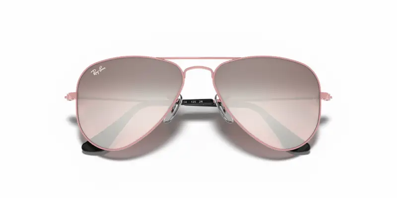 Bambino Ray - Ban RJ9506S JUNIOR AVIATOR 211/7E Occhiali da sole Metallo Rosa Rosa Pilot Normale Sfumato miniatura 2