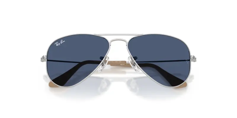 Bambino Ray - Ban RJ9506S JUNIOR AVIATOR 301/80 Occhiali da sole Metallo Argento Blu Pilot Normale miniatura 2