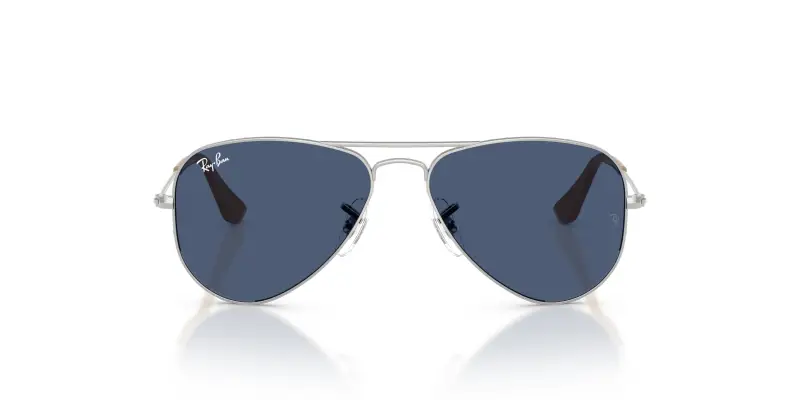Bambino Ray - Ban RJ9506S JUNIOR AVIATOR 301/80 Occhiali da sole Metallo Argento Blu Pilot Normale miniatura 3