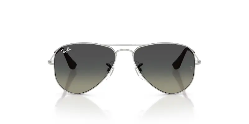 Bambino Ray - Ban RJ9506S JUNIOR AVIATOR 302/11 Occhiali da sole Metallo Argento Grigio Pilot Normale Sfumato miniatura 3