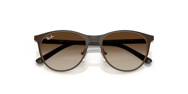 Bambino Ray - Ban RJ9552S 297/13 Occhiali da sole Metallo Marrone Marrone Pantos Normale Sfumato miniatura 2