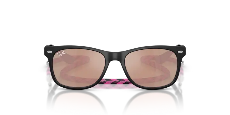 Ray - Ban Bambino RJ9052S JUNIOR NEW WAYFARER 70287J Occhiali da sole Nylon Nero Arancione Squadrata Specchiate miniatura 2