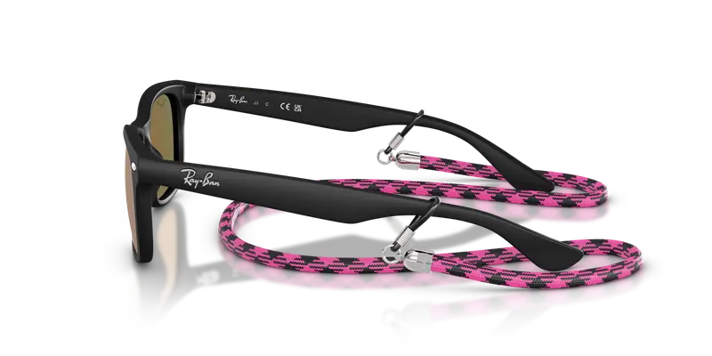 Ray - Ban Bambino RJ9052S JUNIOR NEW WAYFARER 70287J Occhiali da sole Nylon Nero Arancione Squadrata Specchiate miniatura 3