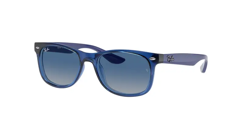 Ray - Ban Bambino RJ9052S JUNIOR NEW WAYFARER 70624L Occhiali da sole Nylon Blu Grigio Squadrata Normale Sfumato