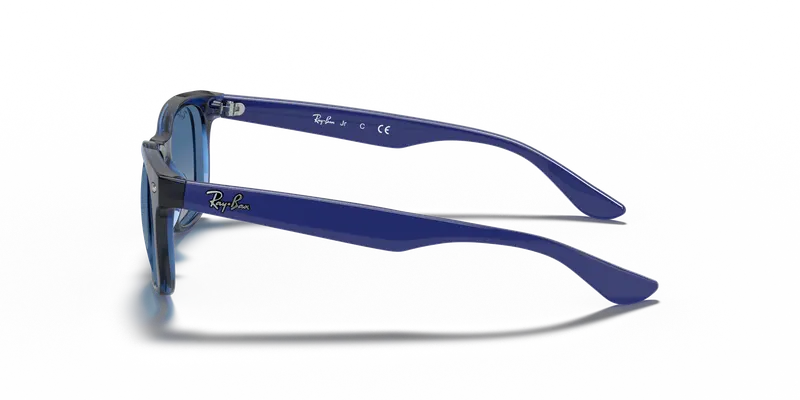 Ray - Ban Bambino RJ9052S JUNIOR NEW WAYFARER 70624L Occhiali da sole Nylon Blu Grigio Squadrata Normale Sfumato miniatura 3