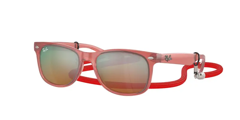 Ray - Ban Bambino RJ9052S JUNIOR NEW WAYFARER 7145A8 Occhiali da sole Iniettato Rosso Arancione Squadrata Normale