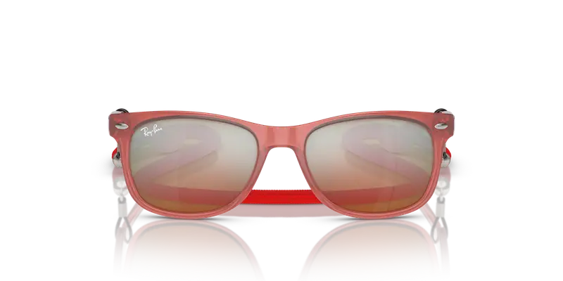 Ray - Ban Bambino RJ9052S JUNIOR NEW WAYFARER 7145A8 Occhiali da sole Iniettato Rosso Arancione Squadrata Normale miniatura 2