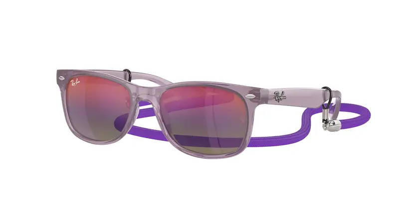 Ray - Ban Bambino RJ9052S JUNIOR NEW WAYFARER 7147B1 Occhiali da sole Nylon Viola Blu Squadrata Normale Sfumato