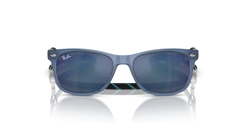 Ray - Ban Bambino RJ9052S JUNIOR NEW WAYFARER 714855 Occhiali da sole Iniettato Blu Blu Squadrata Normale miniatura 2