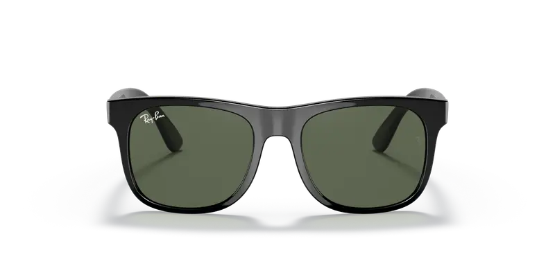 Ray - Ban Bambino RJ9069S JUNIOR JUSTIN 100/71 Occhiali da sole Iniettato Nero Verde Squadrata Normale miniatura 2