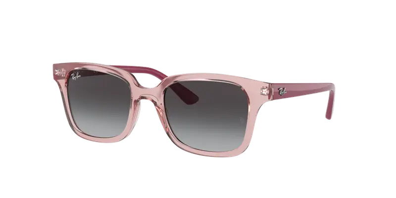 Ray - Ban Bambino RJ9071S 70678G Occhiali da sole Iniettato Rosa Grigio Squadrata Normale Sfumato