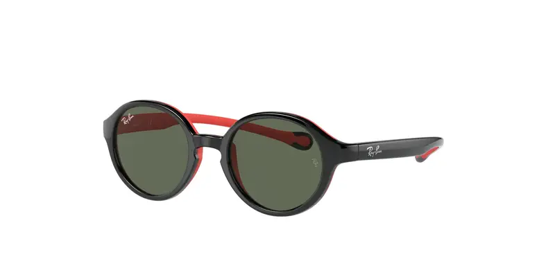 Ray - Ban Bambino RJ9075S 710071 Occhiali da sole Iniettato Nero Verde Pantos Normale