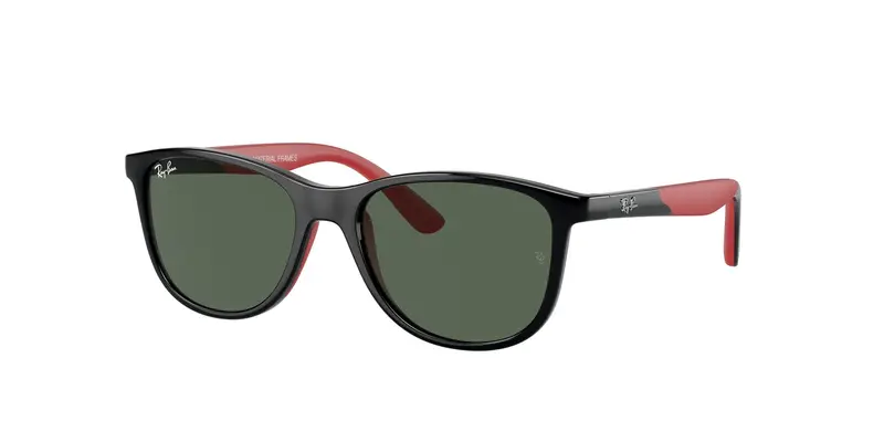 Ray - Ban Bambino RJ9077S  713171 Occhiali da sole Iniettato Nero Verde Squadrata Normale
