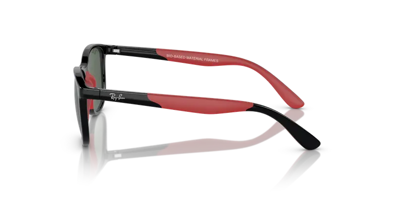 Ray - Ban Bambino RJ9077S 713171 Occhiali da sole Iniettato Nero Verde Squadrata Normale miniatura 3