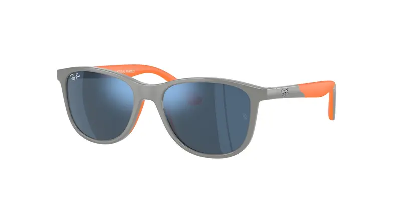 Ray - Ban Bambino RJ9077S  713355 Occhiali da sole Iniettato Grigio Blu Squadrata Normale Specchiato