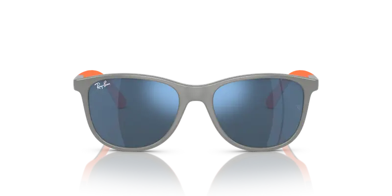 Ray - Ban Bambino RJ9077S 713355 Occhiali da sole Iniettato Grigio Blu Squadrata Normale Specchiato miniatura 2