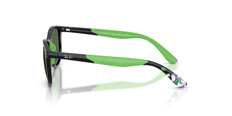 Ray - Ban Bambino RJ9077S 719371 Occhiali da sole Iniettato Verde Verde Squadrata Normale miniatura 3