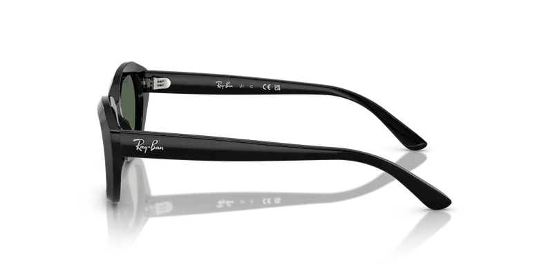 Ray - Ban Bambino RJ9081S 100/71 Occhiali da sole Acetato Nero Verde Geometrica Normale miniatura 3