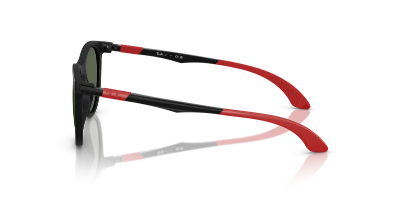 Ray - Ban Bambino RJ9082S 718371 Occhiali da sole Nylon Nero Verde Pantos Normale miniatura 3