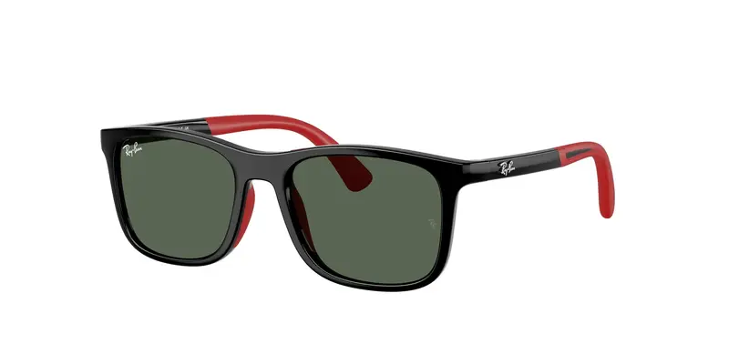 Ray - Ban Bambino RJ9084S  713171 Occhiali da sole Iniettato Nero Verde Squadrata Normale