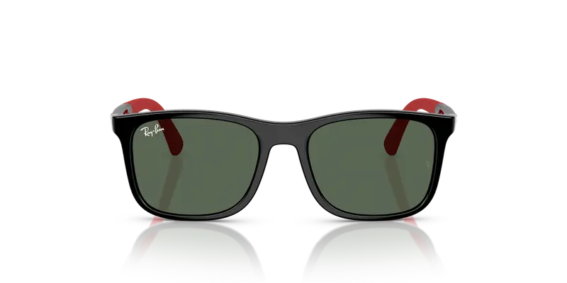 Ray - Ban Bambino RJ9084S 713171 Occhiali da sole Iniettato Nero Verde Squadrata Normale miniatura 2