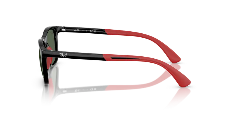 Ray - Ban Bambino RJ9084S 713171 Occhiali da sole Iniettato Nero Verde Squadrata Normale miniatura 3