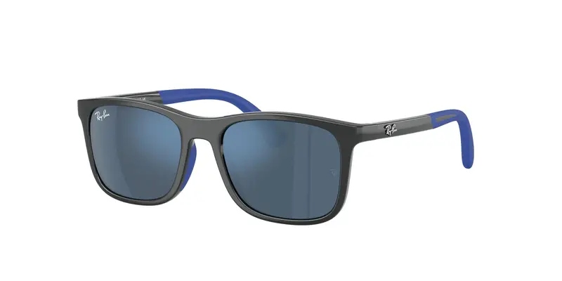 Ray - Ban Bambino RJ9084S  715155 Occhiali da sole Iniettato Grigio Blu Squadrata Specchiate