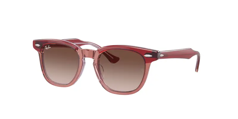 Ray - Ban Bambino RJ9098S 715413 Occhiali da sole Acetato Rosso Marrone Squadrata Normale Sfumato