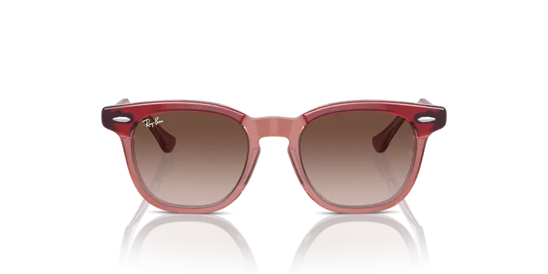 Ray - Ban Bambino RJ9098S 715413 Occhiali da sole Acetato Rosso Marrone Squadrata Normale Sfumato miniatura 2