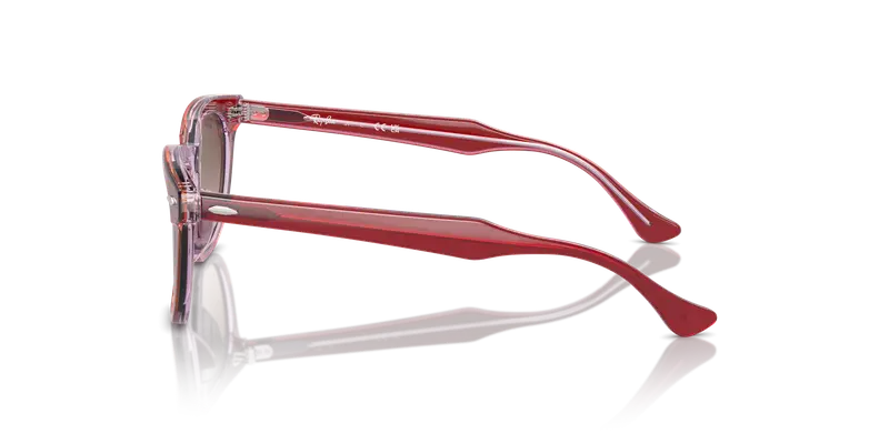 Ray - Ban Bambino RJ9098S 715413 Occhiali da sole Acetato Rosso Marrone Squadrata Normale Sfumato miniatura 3