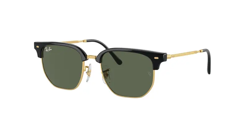 Ray - Ban Bambino RJ9116S JUNIOR NEW CLUBMASTER 100/71 Occhiali da sole Iniettato Nero Verde Geometrica Normale